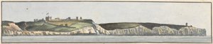 Château de Douvres, nord-est, 1/2 nord (un des cinq dessins sur un montage) - John Thomas Serres