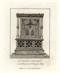 Ancien monument dans le chœur de St Mary le Savoy (maintenant la chapelle Savoy) - John Thomas Smith