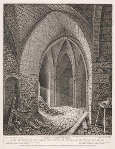 Entrée est de la cellule dans la tour sud-ouest de la tour de Londres - John Thomas Smith