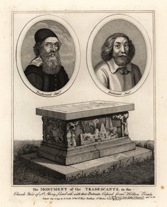 Portraits ovales des naturalistes et collectionneurs John Tradescant l