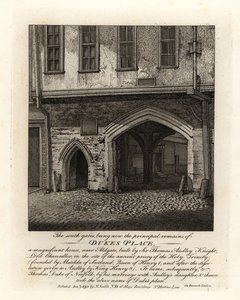 Les ruines des portes sud de Dukes Place, construites par Sir Thomas Audley (1488-1544) près d