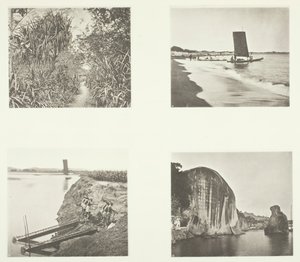 Une route de campagne près de Taiwanfu, un catamaran, des pompes à chaîne, des inscriptions rocheuses, Amoy, vers 1868 - John Thomson