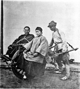 Chine, le pousse-pousse vers 1870 (photo)