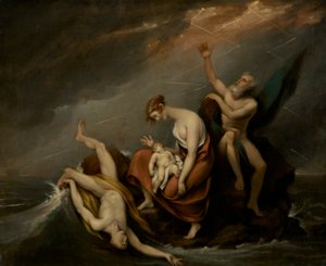 La dernière famille qui a péri dans le déluge (Genèse 7:4-24) - John Trumbull