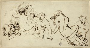 Esquisses de nymphes, de satyres et de putto - John Vanderbank