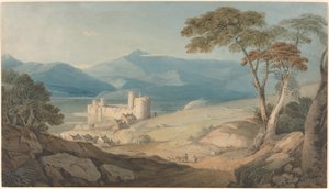 Château de Harlech et Snowdon - John Varley