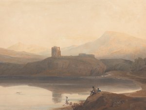 Lac de Llanberis, avec le château Dolbadern - John Varley