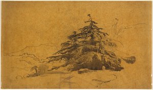 Studie von Bäumen in einer Landschaft - John Varley