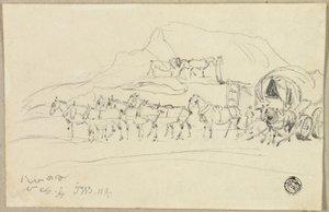 Chariot avec huit chevaux attelés - John Ward