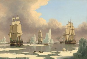 La Pêche à la baleine du Nord : Le Cygne et Isabella, vers 1840 - John Ward I