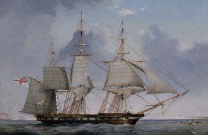 Une frégate de cinquième rang de 36 canons sur une amure tribord - John Ward of Hull