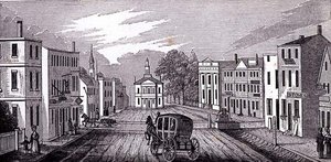 Vue sud dans la partie centrale de Salem, de Collections historiques du Massachusetts, par John Warner Barber, gravé par J. Downes, 1939 - John Warner Barber