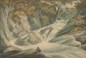 Hafod : Partie supérieure de la cascade - John Warwick Smith