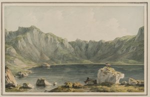 Llyn Idwal, sur le chemin de Llyn Ogwen, Carnarvonshire, vers 1795