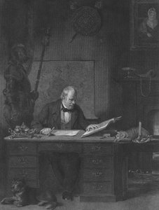 Sir Walter Scott dans son étude, Castle Street, Édimbourg - John Watson Gordon