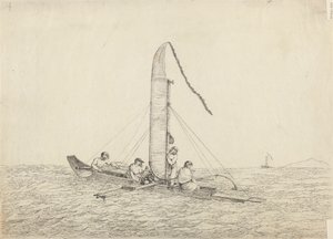 Un canoë à voile d