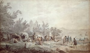 Le capitaine Cook dans Ship Cove, Queen Charlotte Sound - John Webber