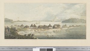Vue de la ville et du port de Saint-Pierre et Saint-Paul à Kamtchatka, c.1783-84