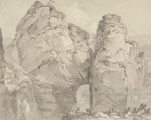 Vue depuis le trou du Renard, Dovedale, Derbyshire - John Webber