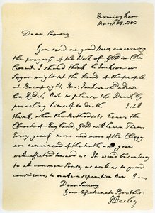 Lettre de John Wesley à Samuel Bradburn, 25 mars 1783 - John Wesley