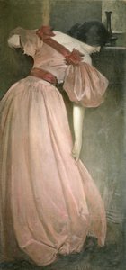 Étude de portrait en rose (La robe rose)
