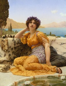 Avec des violettes couronnées et une robe de couleur safran