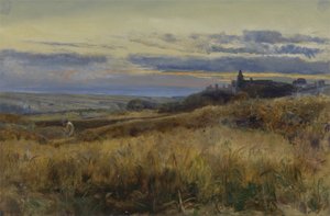 Champ de blé au coucher du soleil - John William Inchbold