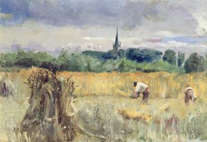 Champ de moisson, Stratford-upon-Avon - John William Inchbold