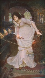 La Dame de Shalott regardant Lancelot, 1894, vers 1930 - John William Waterhouse