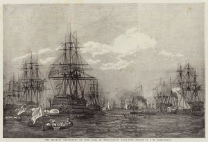 Sa Majesté se rendant au vaisseau amiral du duc de Wellington - John Wilson Carmichael