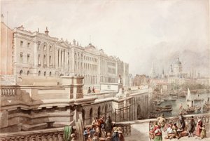 Somerset House et Saint-Paul depuis le pont de Waterloo - John Wilson Carmichael