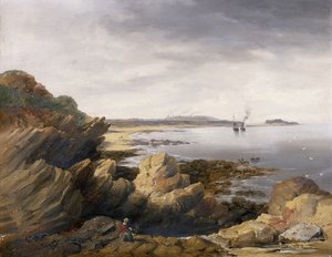 Île de Sainte-Marie depuis Whitley Rocks - John Wilson Carmichael