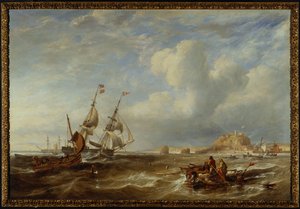 Le brigantin de 78 tonnes "The Advocate" au large de St. Helier, Jersey, 1749 - John Wilson Carmichael