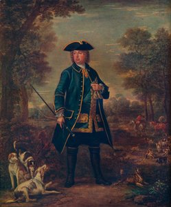Sir Robert Walpole avec des chiens, 18ème siècle - John Wooton