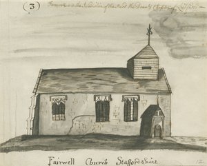 Église de Farewell : dessin à la plume et lavis sépia, nd [vers 1780]