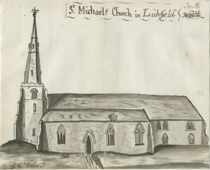 Lichfield - Église St. Michael : dessin sépia, nd [1784]
