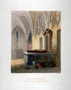 Tombe de Lancelot Andrews dans la chapelle de la Dame, église St Saviour, Southwark, Londres, 1851