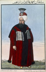 Ahmed II (1642-1695), sultan de 1691 à 1695, tiré de « Une série de portraits des empereurs de Turquie ». - John Young