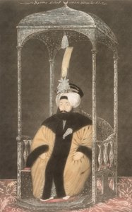 Mahmud II (1785-1839) Sultan de 1808 à 1839, tiré de « Une série de portraits des empereurs de Turquie ». - John Young
