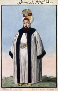 Othman (Osman) III (1699-1757) Sultan de 1754 à 1757, tiré de « Une série de portraits des empereurs de Turquie ». - John Young