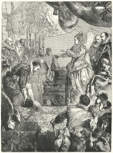 Sir Francis Drake recevant son adoubement de la reine Élisabeth I, 1581 - John after Gilbert