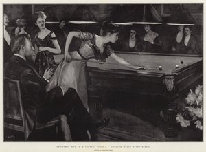 Jour de Noël dans une maison de campagne, une partie de billard après le dîner