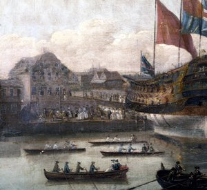 Lancement au chantier naval de Deptford (détail) - John the Elder Cleveley
