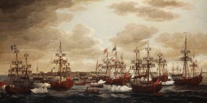 Le Débarquement de la Princesse Charlotte à Harwich en 1761 - John the Elder Cleveley