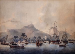 Vue de Huaheine, 1787 - John the Younger Cleveley
