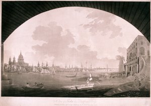 Ville de Londres depuis le pont de Blackfriars, 1795