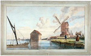 Vue de la rive de Wandsworth, Londres, vers 1798