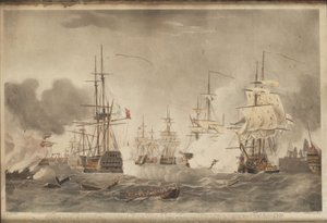 La bataille du Nil, vers 1800 - John william Edy