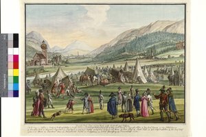 Campement impérial russe sur la Neurauth à Innsbruck en 1799 - Jokob Placidus Altmutter