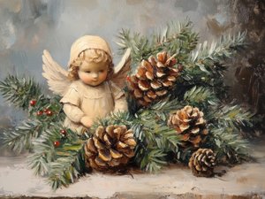 Pommes de pin « Anges de Noël »